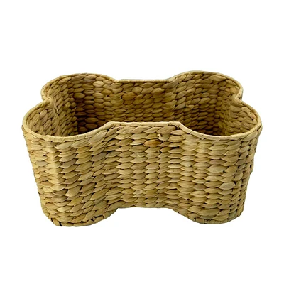 Dog Bone Shaped Wicker Storage Basket, Large