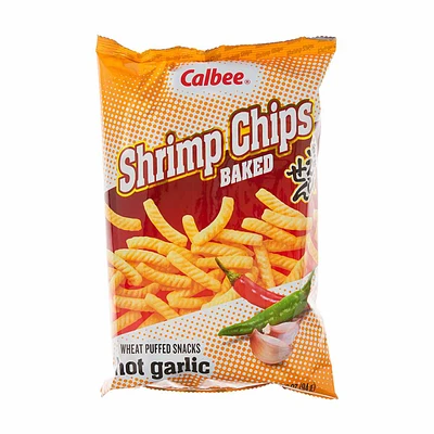Calbee Shrimp Baked Chips, Hot Garlic flavor, 3.3 oz