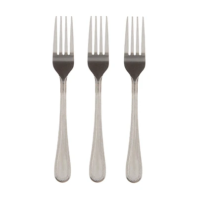 Stainless Steel Beaded Fork, Pack of 3