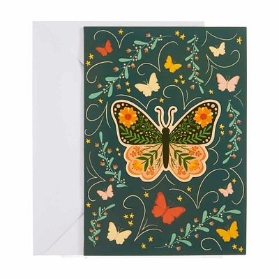 Vinyl Sticker Butterfly Print Thank You Card