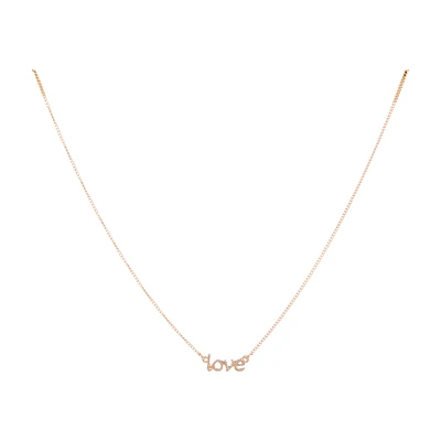 Dainty Love Word Necklace, Golden