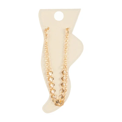 Golden Row Shells Anklet, 2 ct