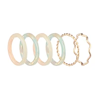 Resin Twist Rings, 6 ct