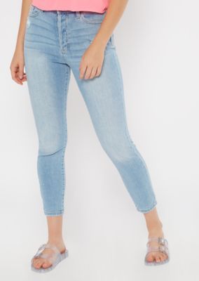 Light Wash High Waisted Ripped Mom Jeans