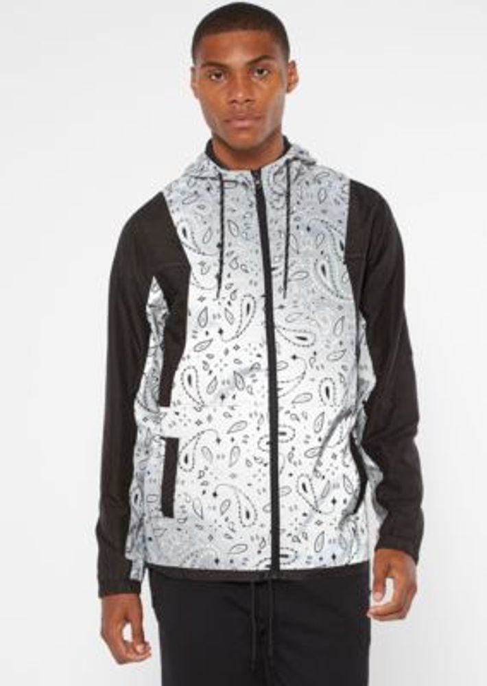 Rue21 Bandana Print Zip Up Reflective 