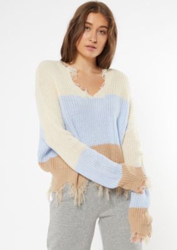 Rue21 Burgundy Striped Boxy Fringe 