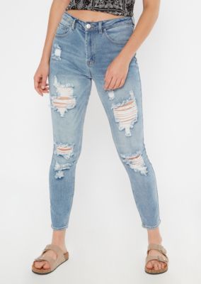 Light Wash Ripped Mom Jeans