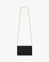 UPTOWN CHAIN WALLET IN GRAIN DE POUDRE EMBOSSED LEATHER