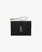 ENVELOPE FLAP pouch in MIX MATELASSÉ GRAIN DE POUDRE LEATHER