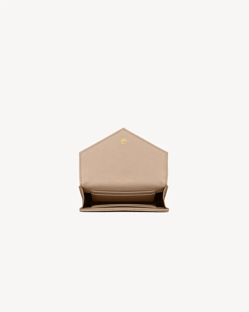 CASSANDRE MATELASSÉ SMALL ENVELOPE WALLET IN GRAIN DE POUDRE LEATHER