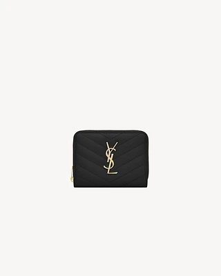 CASSANDRE MATELASSÉ compact zip around wallet in grain de poudre leather
