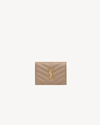 CASSANDRE MATELASSÉ FLAP CARD CASE IN LAMBSKIN