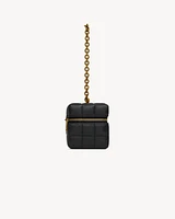 CASSANDRE MATELASSÉ CARRÉ mini cube on chain in lambskin