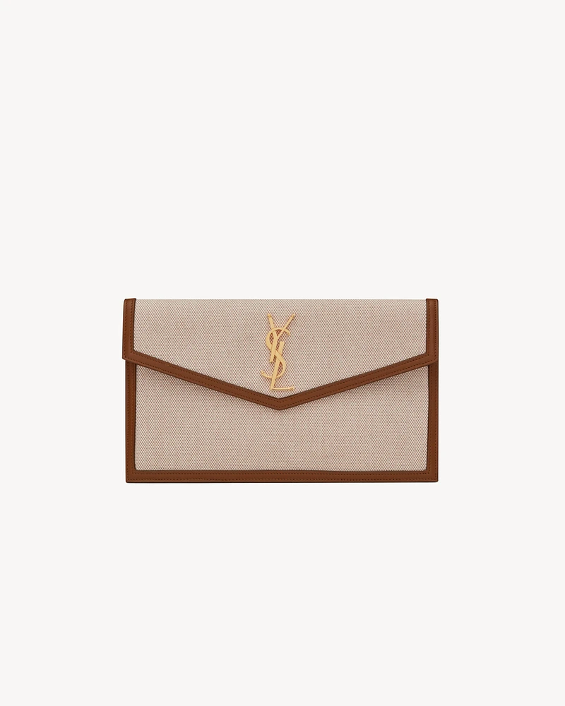 UPTOWN pouch in canvas and smooth leather