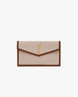 UPTOWN pouch in canvas and smooth leather