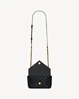 COLLEGE mini chain bag in shiny crackled leather