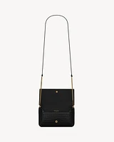 CASSANDRE phone holder in SHINY crocodile-embossed leather