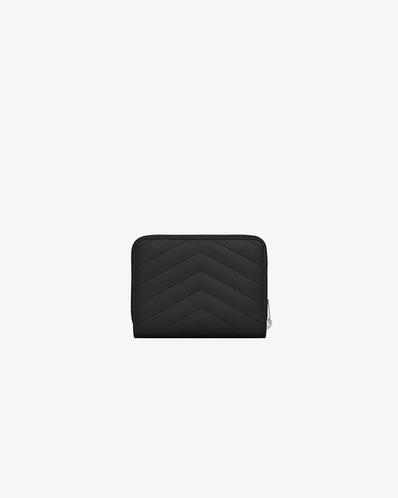 CASSANDRE MATELASSÉ compact zip around wallet in grain de poudre leather