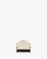 CASSANDRE ENVELOPE CHAIN WALLET IN GRAIN DE POUDRE LEATHER