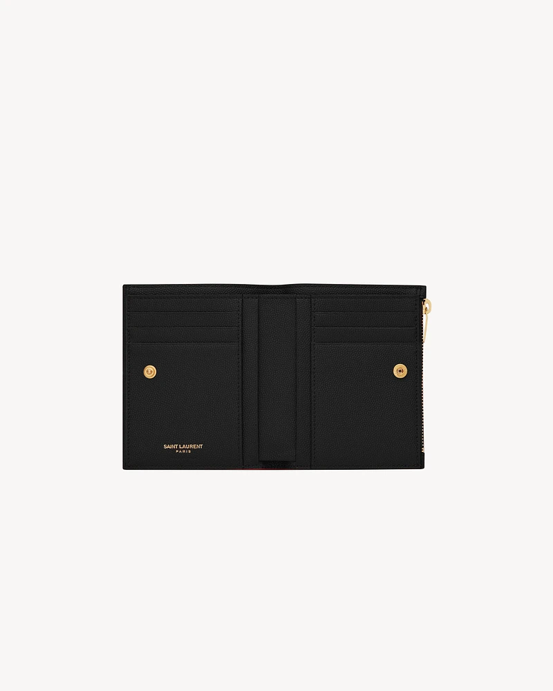UPTOWN Compact wallet in grain de poudre leather