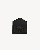 CASSANDRE MATELASSÉ FRAGMENTS FLAP CARD CASE IN LAMBSKIN