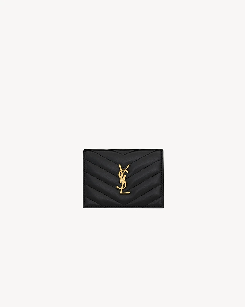 CASSANDRE MATELASSÉ FLAP CARD CASE IN LAMBSKIN