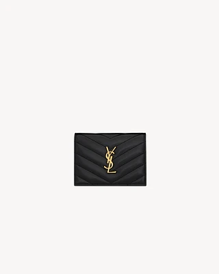 CASSANDRE MATELASSÉ FLAP CARD CASE IN LAMBSKIN