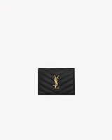 CASSANDRE MATELASSÉ FLAP CARD CASE IN LAMBSKIN