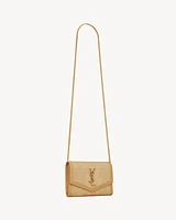 UPTOWN chain wallet in micro raffia