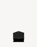 UPTOWN CHAIN WALLET IN GRAIN DE POUDRE EMBOSSED LEATHER