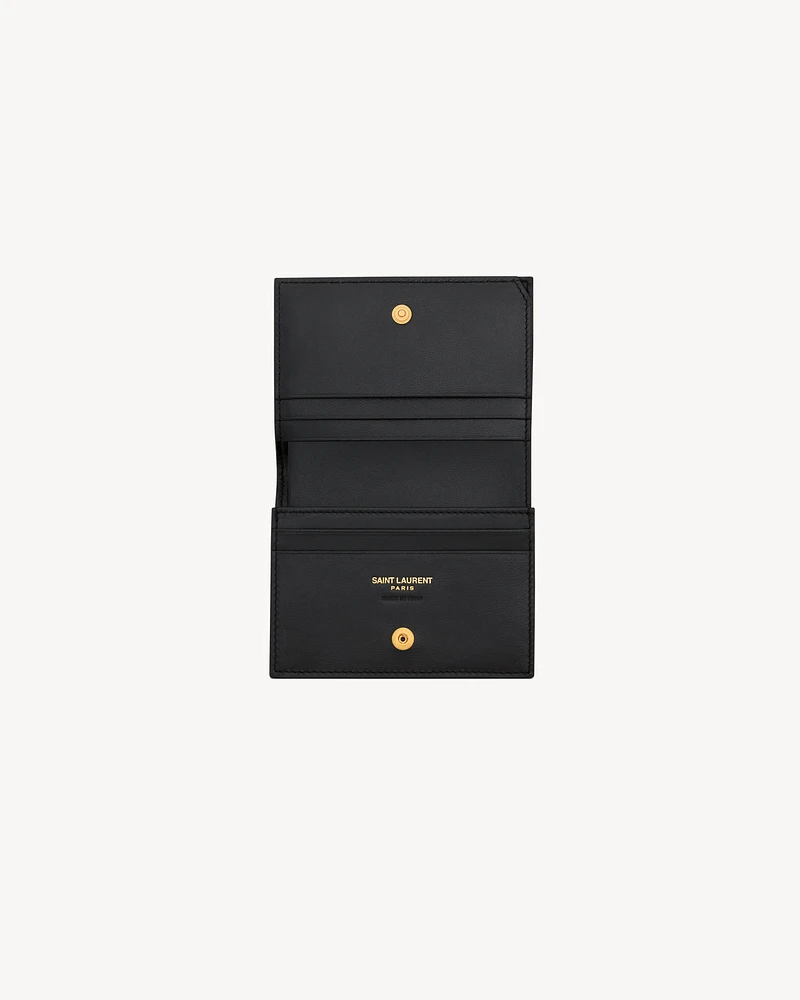 CASSANDRE MATELASSÉ FLAP CARD CASE IN LAMBSKIN