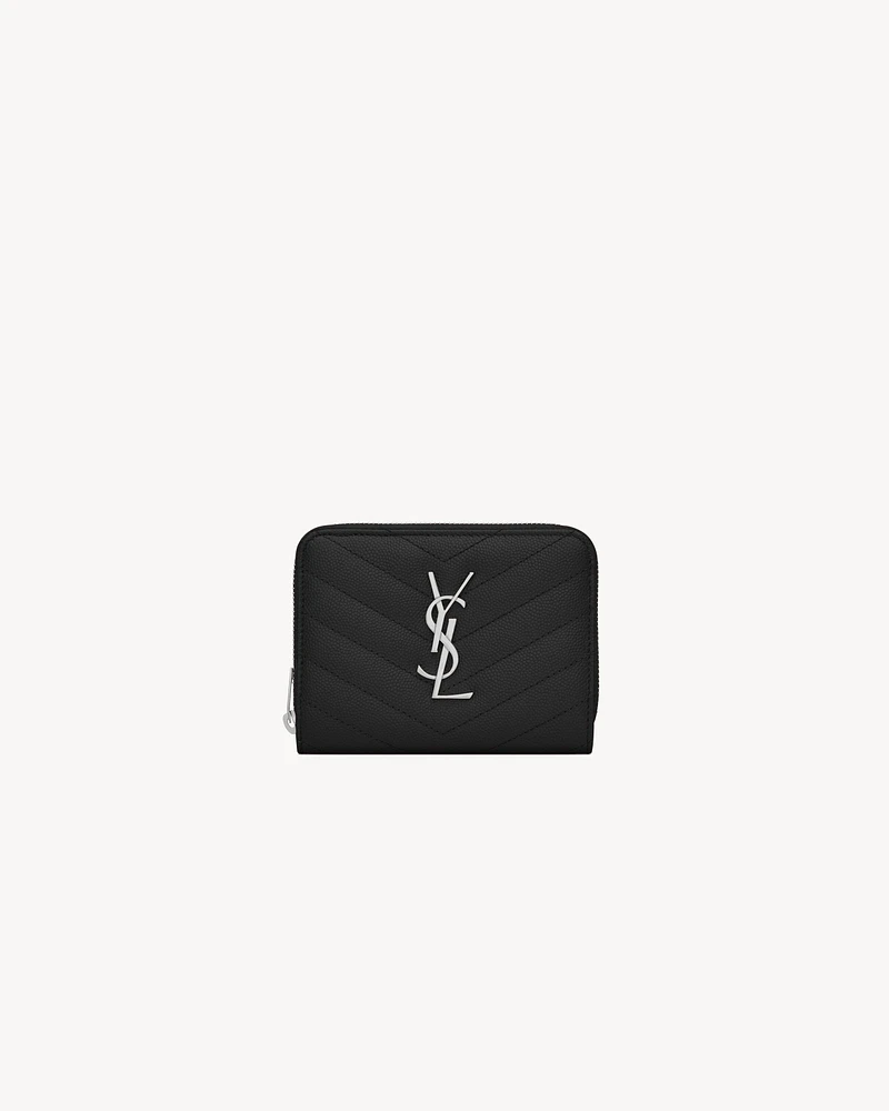 CASSANDRE MATELASSÉ compact zip around wallet in grain de poudre leather