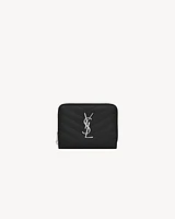 CASSANDRE MATELASSÉ compact zip around wallet in grain de poudre leather