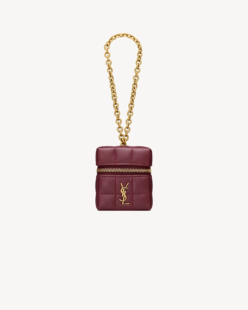 CASSANDRE MATELASSÉ CARRÉ mini cube on chain in shiny leather