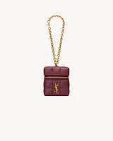 CASSANDRE MATELASSÉ CARRÉ mini cube on chain in shiny leather