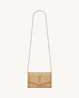 UPTOWN chain wallet in micro raffia