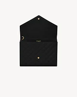ENVELOPE FLAP pouch in MIX MATELASSÉ GRAIN DE POUDRE LEATHER