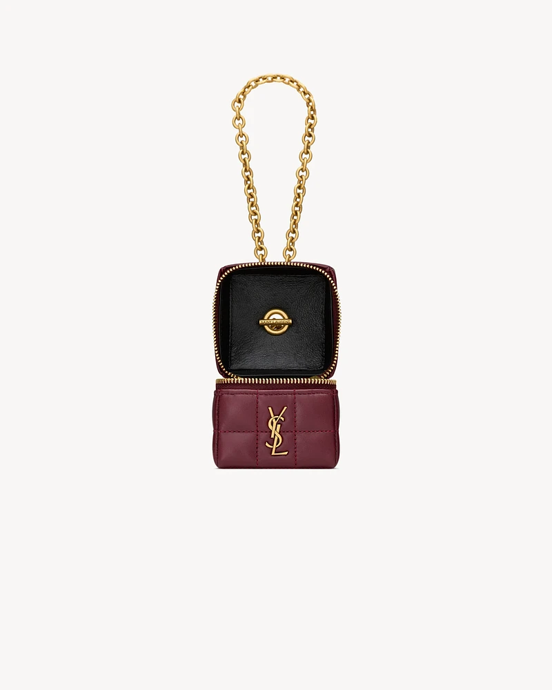 CASSANDRE MATELASSÉ CARRÉ mini cube on chain in shiny leather