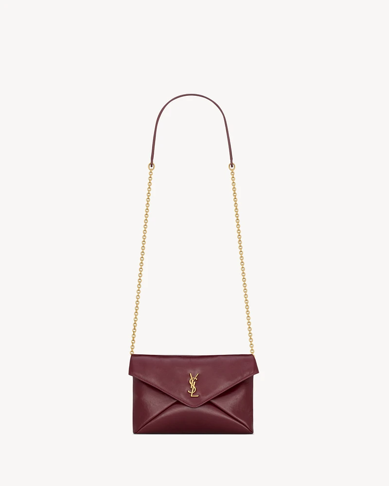 CASSANDRE chain pouch in shiny leather