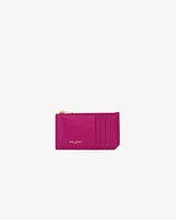 SAINT LAURENT PARIS FRAGMENTS card case in shiny leather