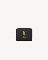 CASSANDRE MATELASSÉ compact zip-around wallet in lambskin