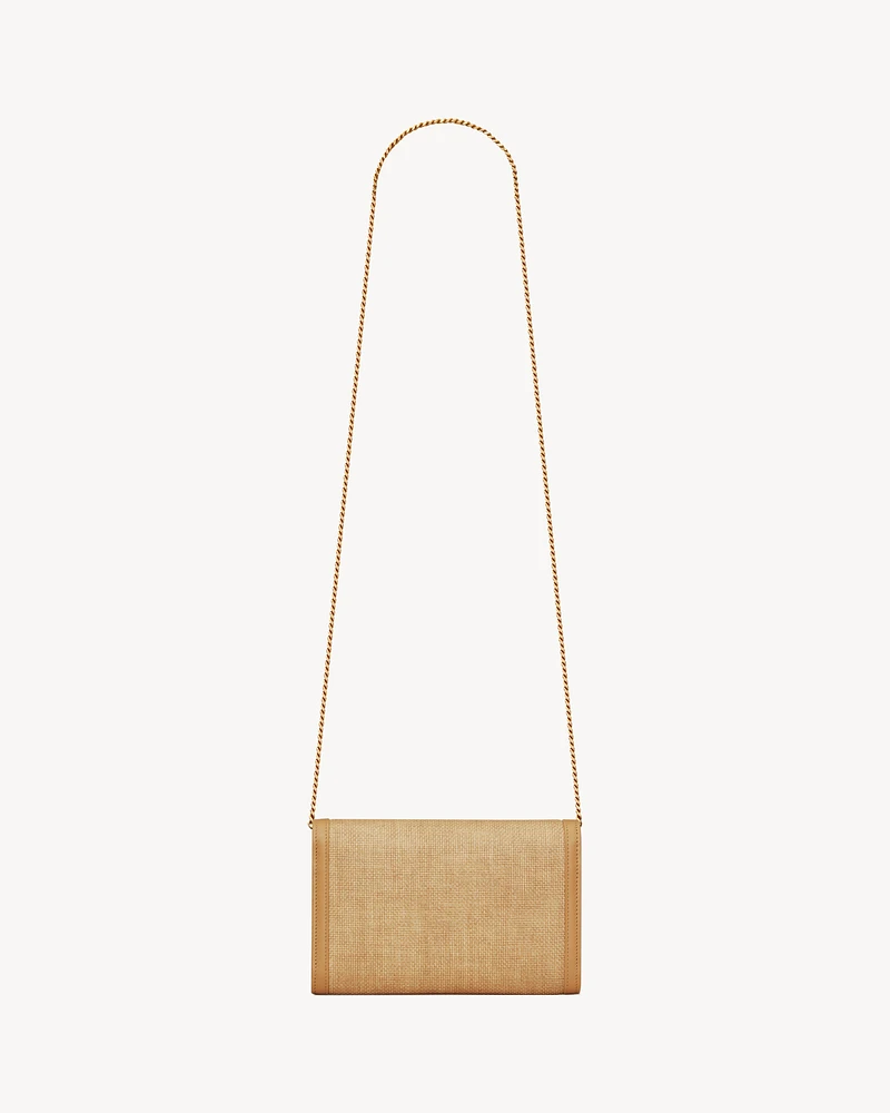 UPTOWN chain wallet in micro raffia