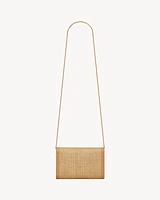 UPTOWN chain wallet in micro raffia