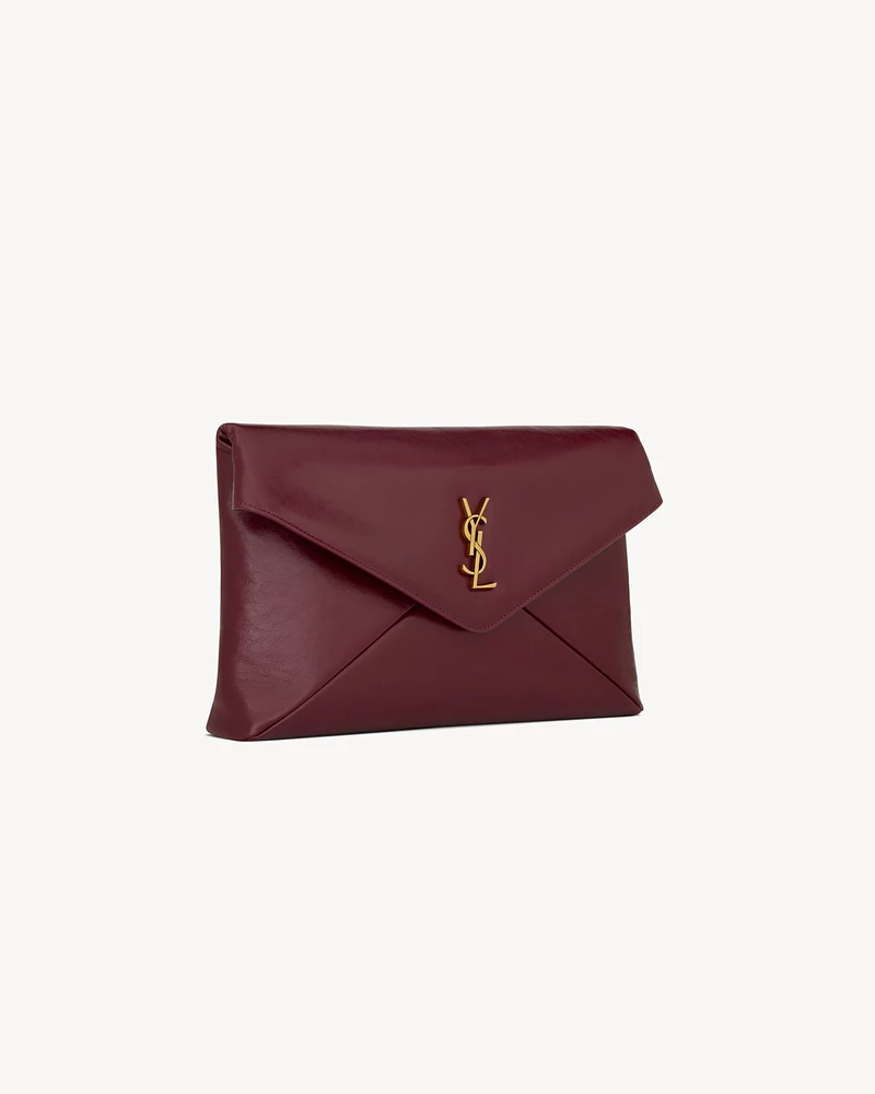 CASSANDRE large envelope pouch in shiny leather