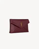 CASSANDRE large envelope pouch in shiny leather