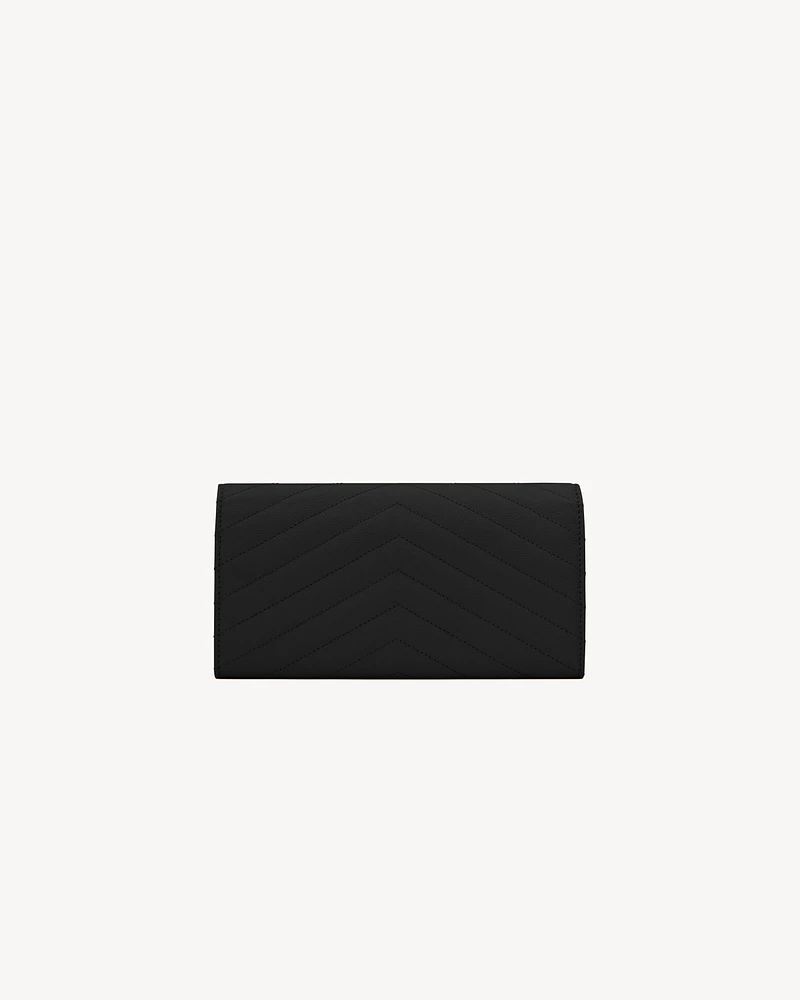 CASSANDRE MATELASSÉ LARGE FLAP WALLET IN GRAIN DE POUDRE LEATHER