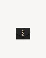 CASSANDRE MATELASSÉ compact tri fold wallet in grain de poudre leather