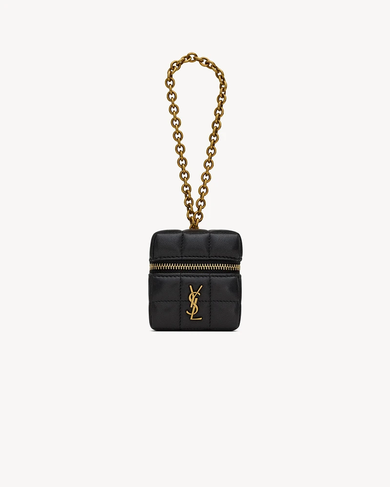 CASSANDRE MATELASSÉ CARRÉ mini cube on chain in lambskin