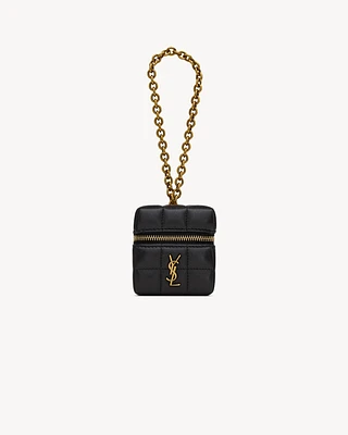 CASSANDRE MATELASSÉ CARRÉ mini cube on chain in lambskin