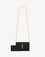 UPTOWN CHAIN WALLET IN GRAIN DE POUDRE EMBOSSED LEATHER